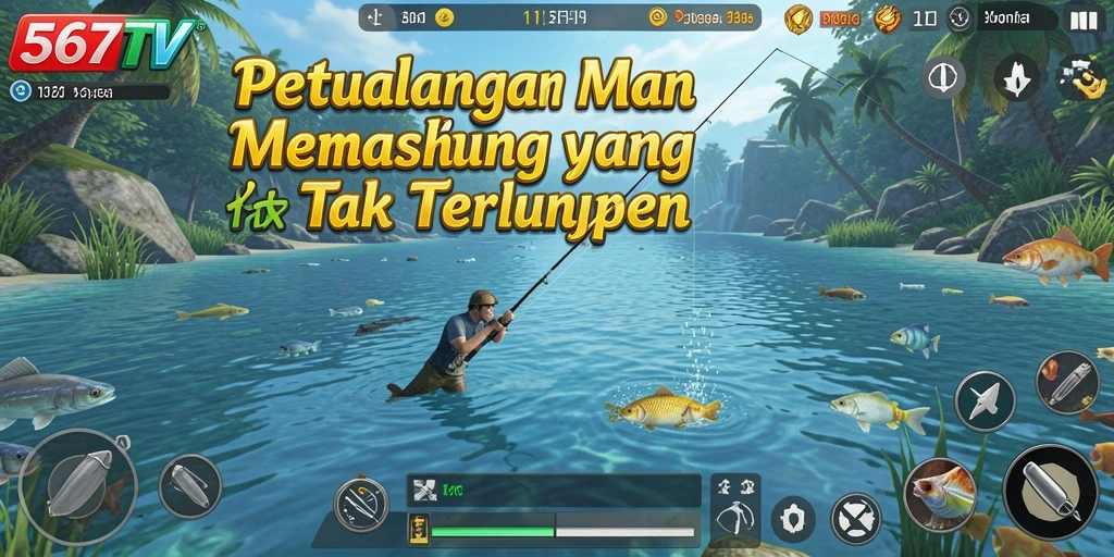 Tampilan gameplay 567TV dengan grafis memancing yang realistis.