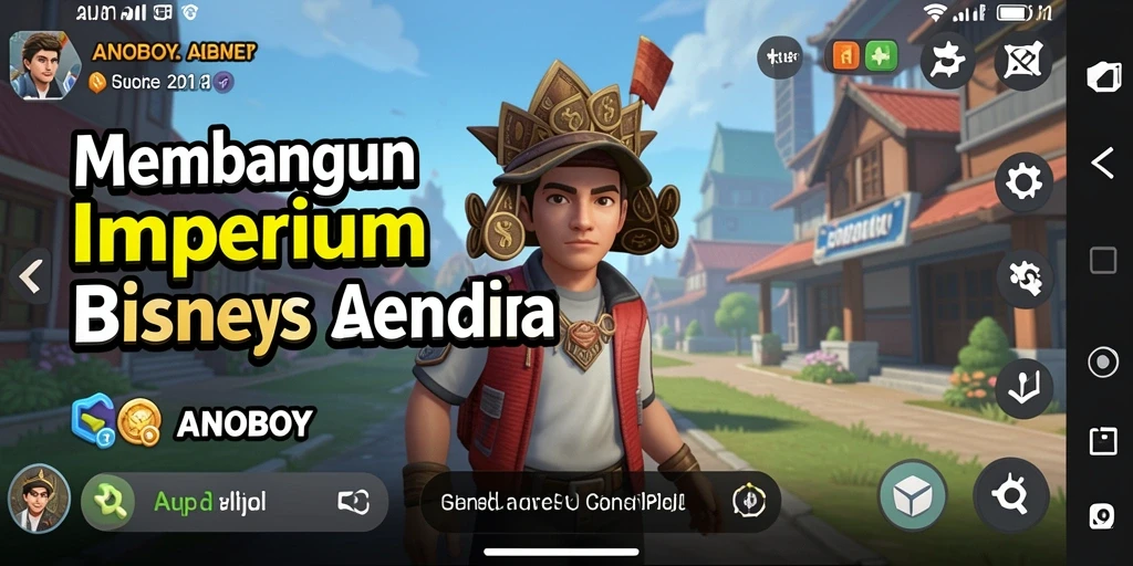 Tampilan gameplay ANOBOY yang menarik dan penuh warna.