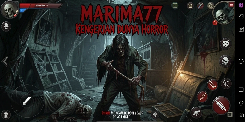 Tampilan gameplay MARIMA77 dengan suasana Horror yang mencekam.
