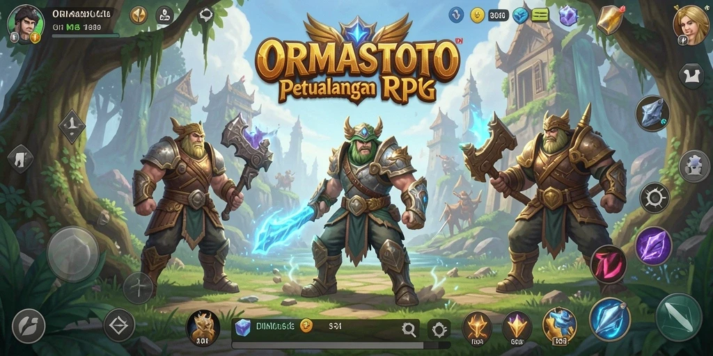 Tampilan dinamis gameplay RPG ORMASTOTO yang menakjubkan.