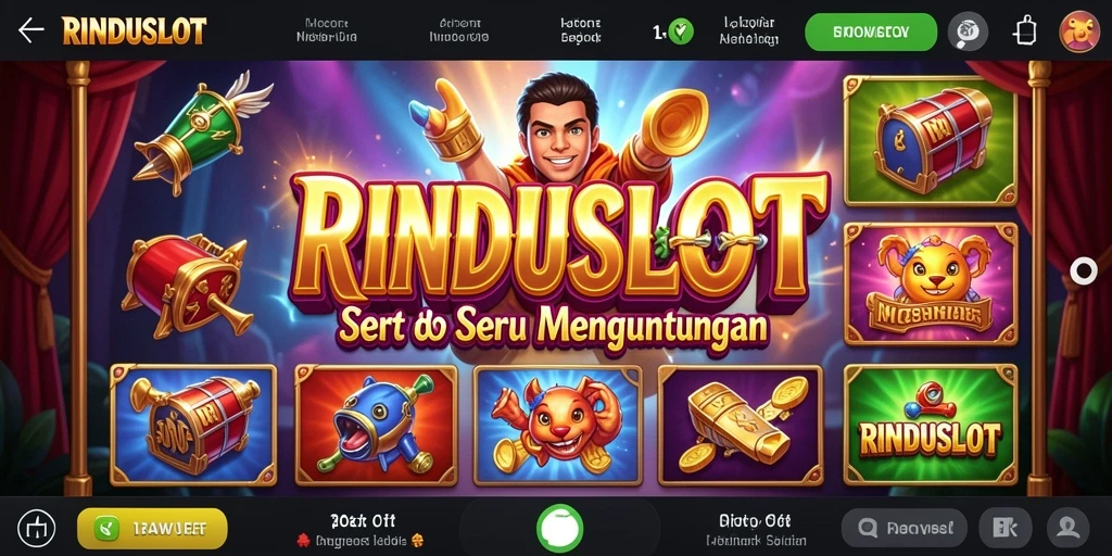 Screenshot permainan RINDUSLOT dengan grafis slot yang menarik.